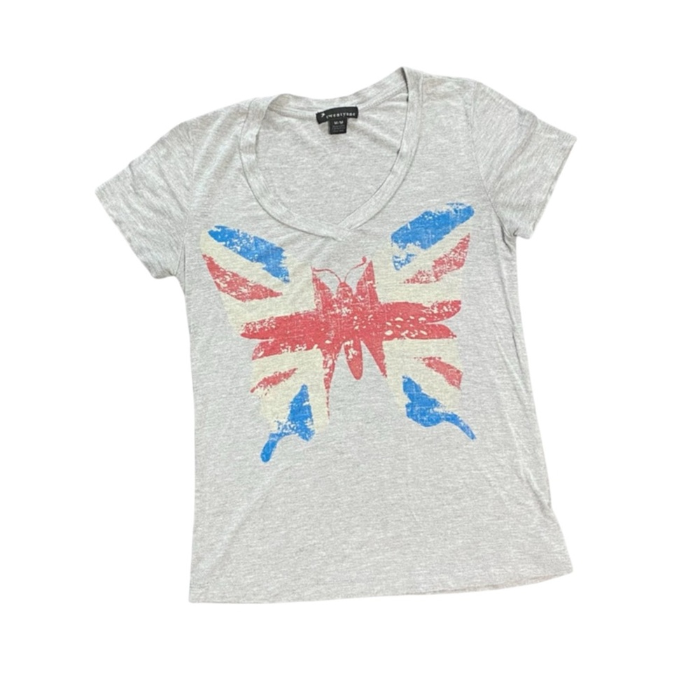 Twenty One Women’s Union Jack Graphic Tee Shirt Size Medium